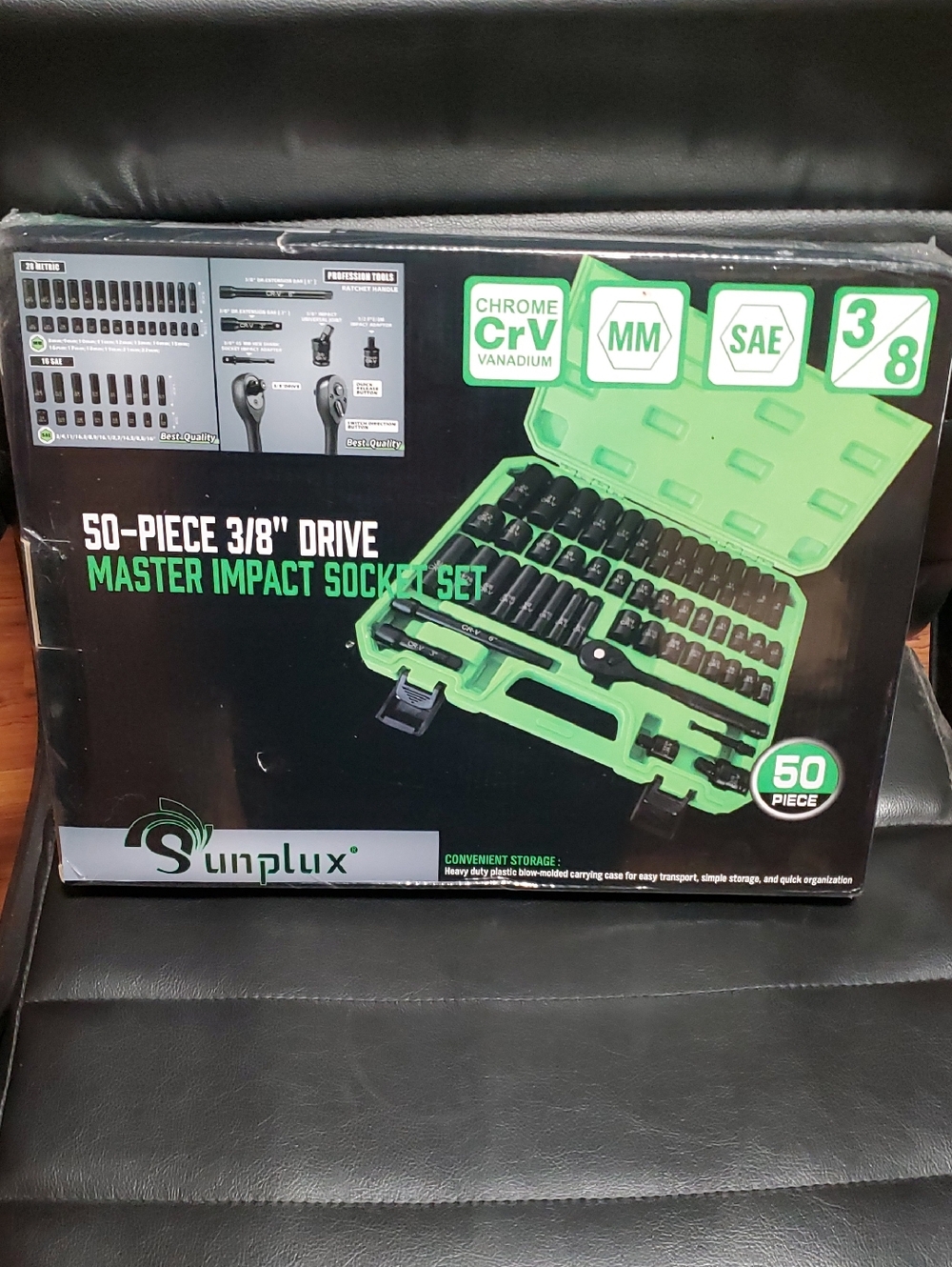 50-Piece 3/8" Drive Master Impact Socket Set - Green